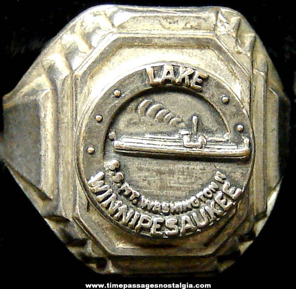 Old Lake Winnipesaukee New Hampshire S.S. Mt. Washington II Ship Advertising Souvenir Ring