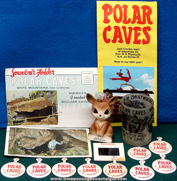 (15) Old New Hampshire Polar Caves Advertising Souvenir Items