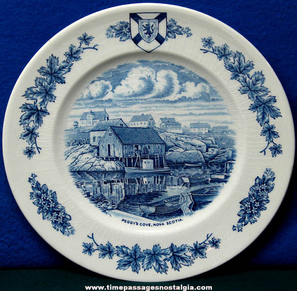 Old Peggy’s Cove Nova Scotia Canada Advertising Souvenir Plate