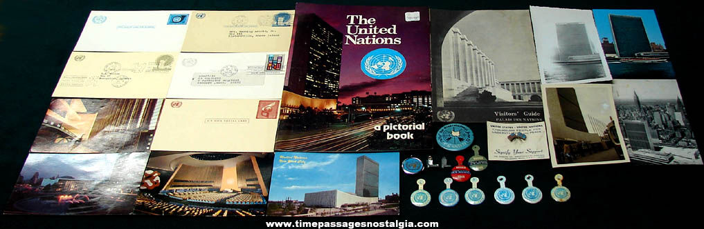 (28) Old United Nations Advertising & Souvenir Items