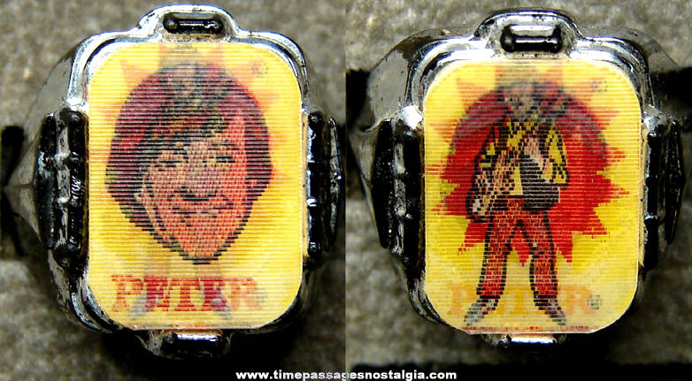 Old Peter Tork Monkees Gum Ball Machine Prize Flicker Toy Ring
