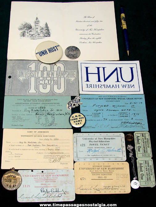 (19) Small Old University of New Hampshire School Advertising Items