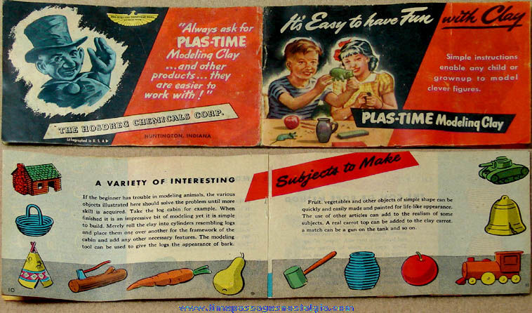 Colorful Old Hosdreg Plas-time Modeling Clay Advertising Booklet