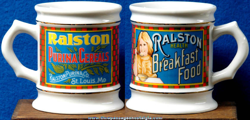 Colorful 1984 Ralston Purina Cereal Advertising Franklin Porcelain Coffee Mug