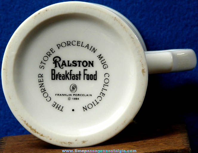 Colorful 1984 Ralston Purina Cereal Advertising Franklin Porcelain Coffee Mug