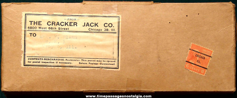 Old Cracker Jack Mail Away Premium Cake Decoration Set With Mailer
