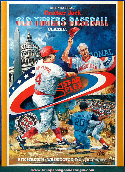 1983 Second Annual Cracker Jack Old Timers Baseball Classic Program Book