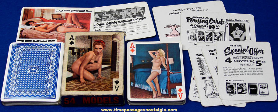 Old Boxed Risque Playing Card Deck with Many Offer Cards