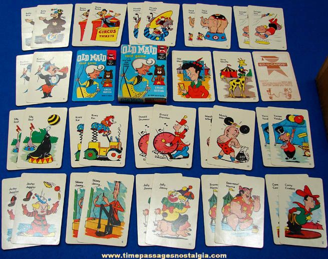 Colorful 1959 Boxed Old Maid Circus Edition Card Game