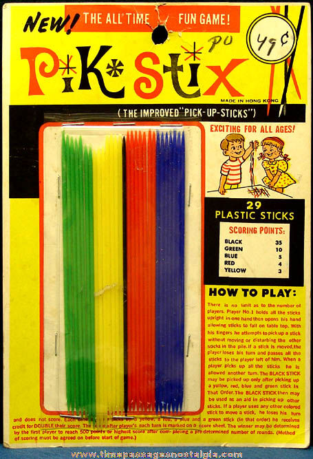 Colorful Old Unopened Pik Stix Pick Up Sticks Game