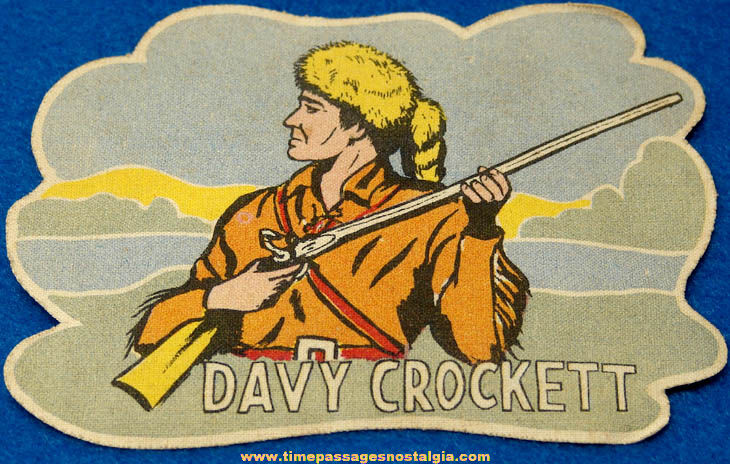 Old Davy Crockett with Rifle Iron On Cloth Patch