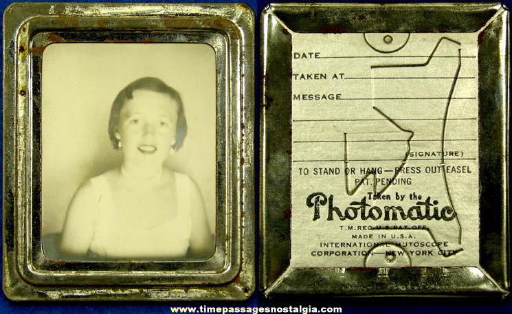 Old International Mutoscope Corporation Souvenir Photomatic Photograph