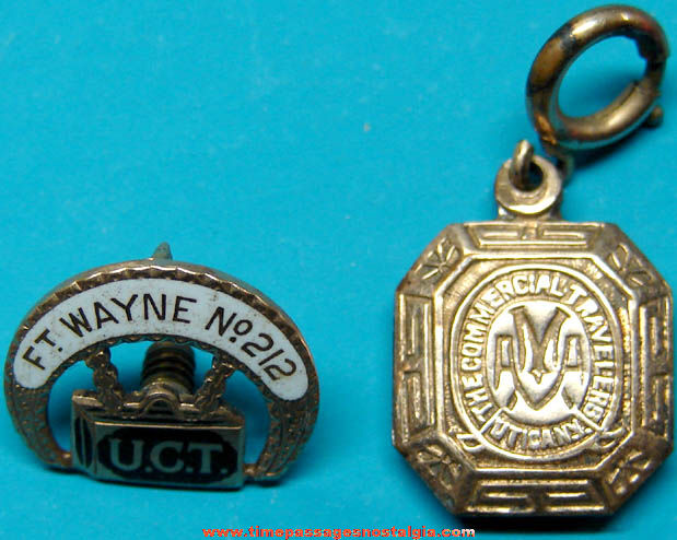 (2) Different Old United Commercial Travelers Fraternal Member Jewelry Items
