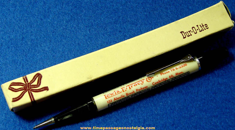 Unused Boxed 1955 Lewis E. Tracy Company Advertising Premium Calendar Mechanical Pencil