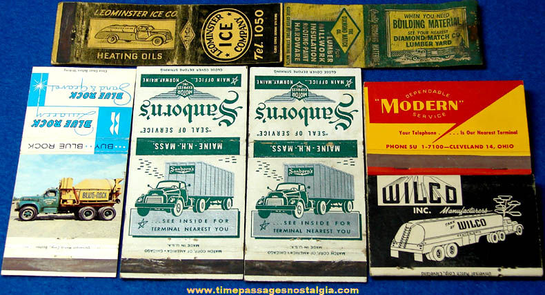 (7) Old American Trucking Company Advertising Match Book Covers
