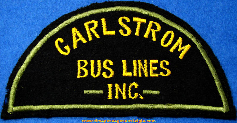 Old Unused Carlstrom Bus Lines Employee Uniform Embroidered Cloth Patch