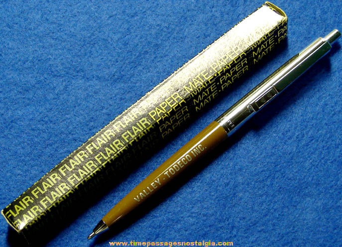 Old Boxed Valley Todeco Company Advertising Paper Mate Ball Point Ink Pen