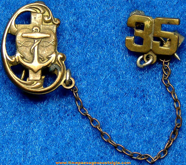 1935 Navy Sailor Sweet Heart Two Part Jewelry Pin
