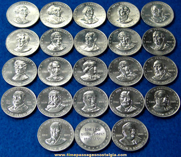 (23) Different ©1968 Shell Oil Company Mr. President Advertising Premium Game Token Coins