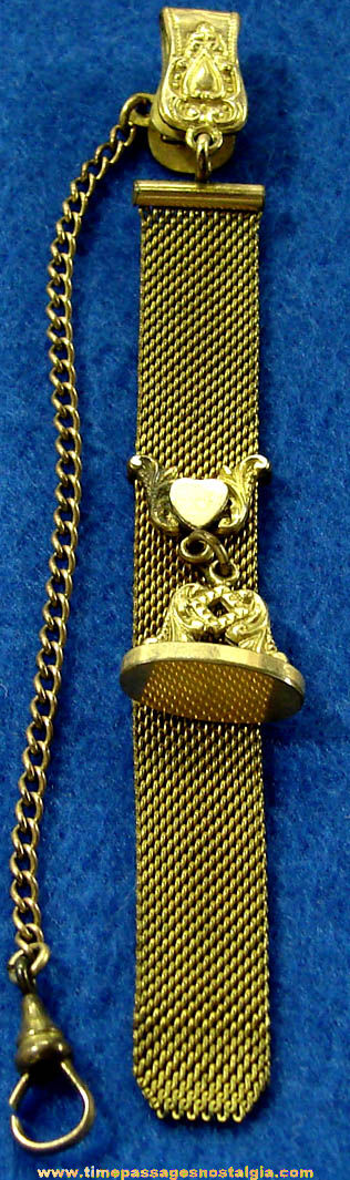 Old Metal Mens Pocket Watch Jewelry Chain with Wax Seal Fob Charm