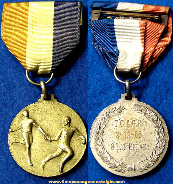 1966 T.C.A.G.P. Eight Lap Relay Race Track Sports Award Medal