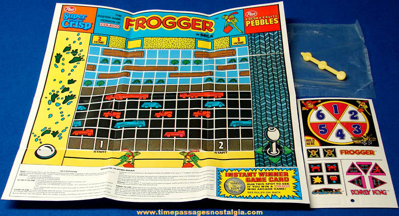 Unused 1984 Coleco Sega Frogger Video Game Advertising Post Cereal Prize Contest