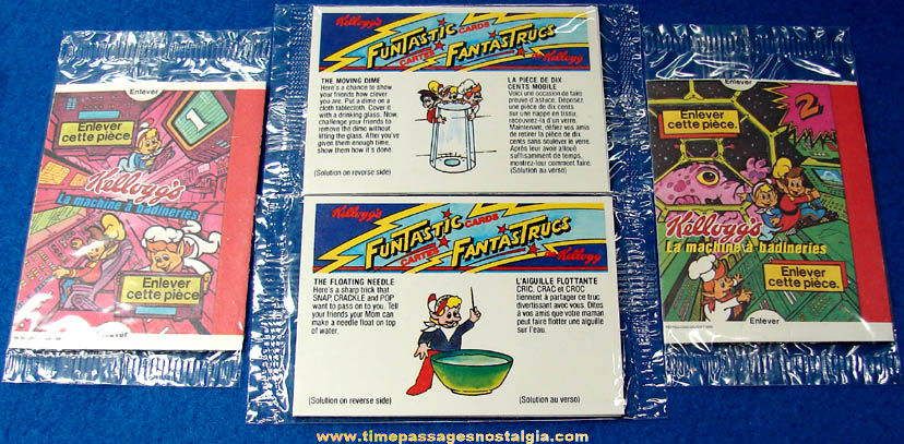 (4) Different Unopened 1980s Canadian Kellogg’s Rice Krispies Toy Cereal Prizes