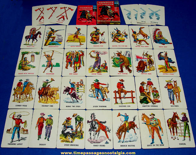 1960 Boxed Cowboys & Indians Card Game with Flip Movie Backs