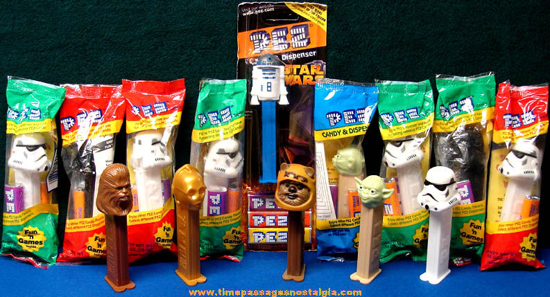 (14) Unopened and opened Star Wars Character PEZ Candy Dispensers