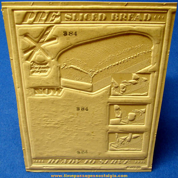 (2) Different Unused 1930 Sliced Bread Advertising Ad Mat Molds