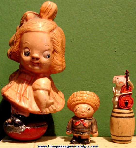 (8) Different Old Celluloid Toy Dolls or Figures