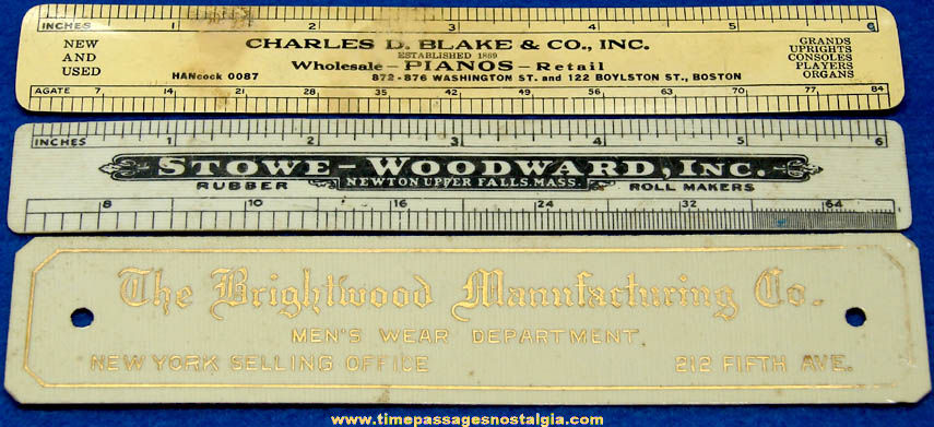 (3) Different Old Imprinted Celluloid Advertising Premium Items