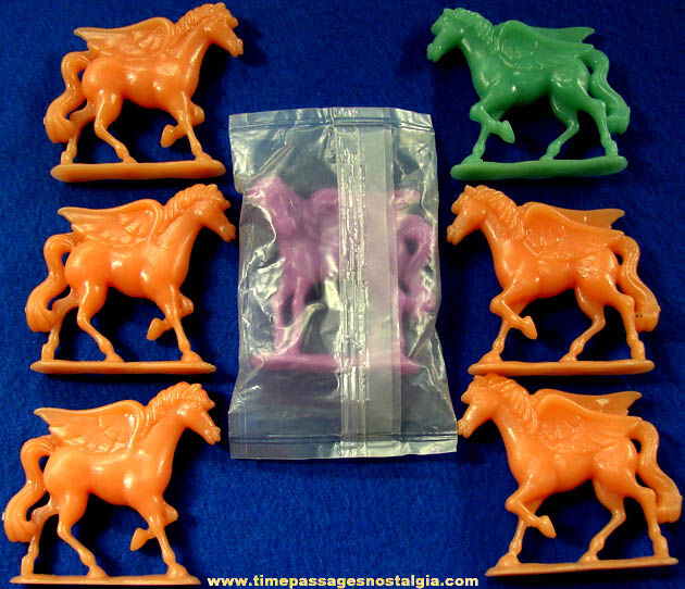 (7) Old Pegasus Character Cereal Prize Plastic Toy Play Set Figures