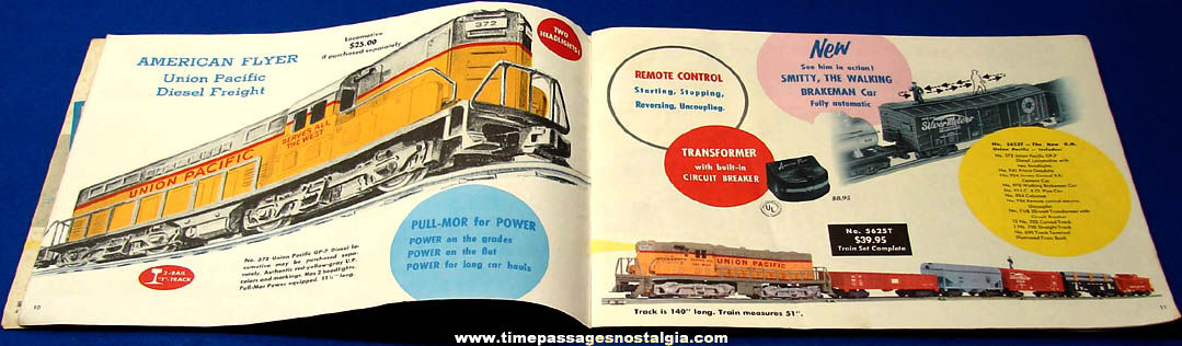 Colorful Old American Flyer Model Toy Train and Accessories Advertising Catalog