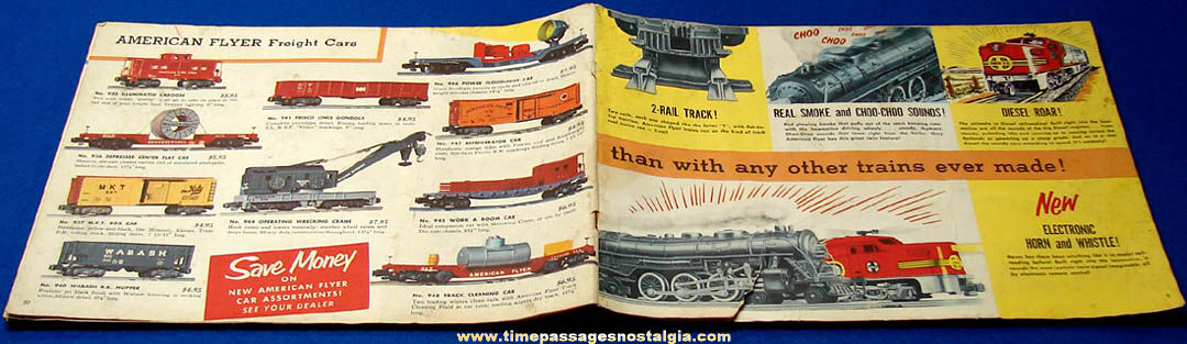 Colorful Old American Flyer Model Toy Train and Accessories Advertising Catalog