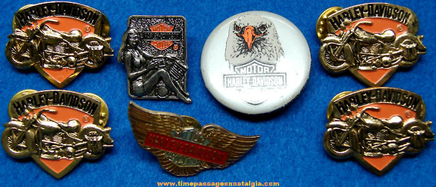 (7) Harley Davidson Motorcycle Company Advertising Pins