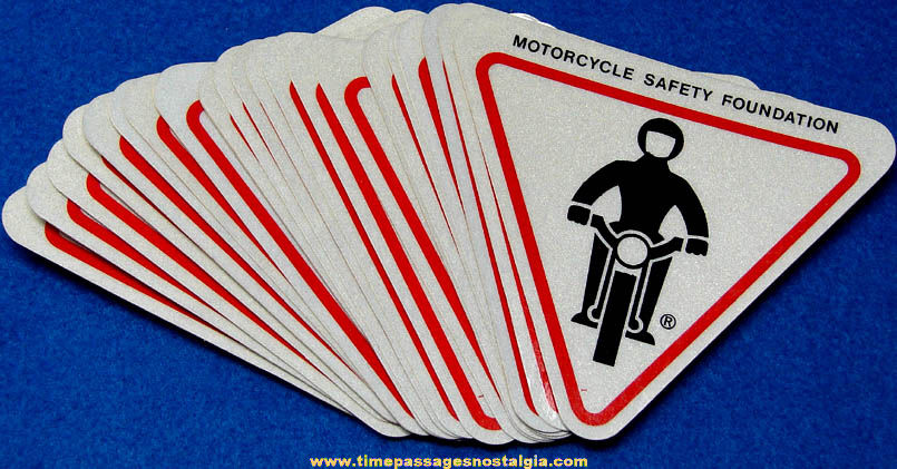 (23) Unused Motorcycle Safety Foundation Advertising Reflective Decal Stickers