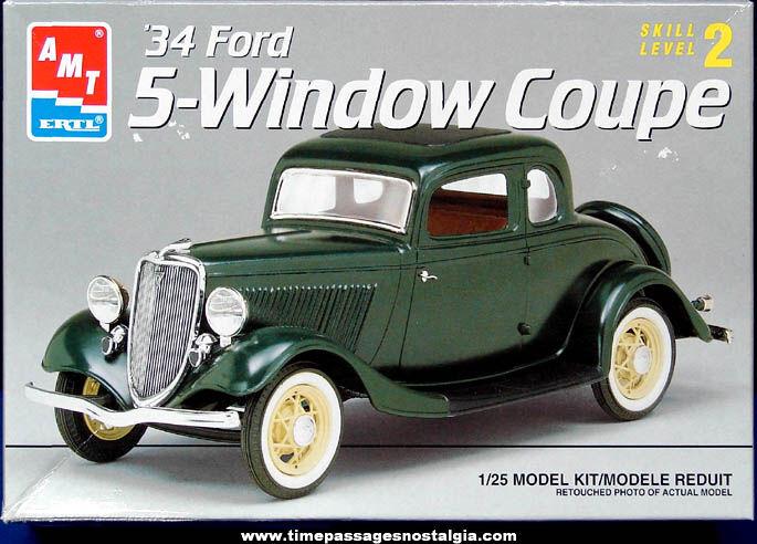 Boxed & Unbuilt AMT Ertl 1934 Ford 5 Window Coupe Model Kit