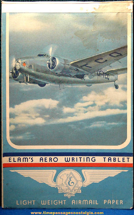 Royal Canadian Air Force World War II Elam’s Aero Writing Tablet