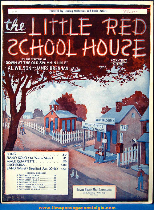 ©1950 The Little Red School House Song Sheet Music