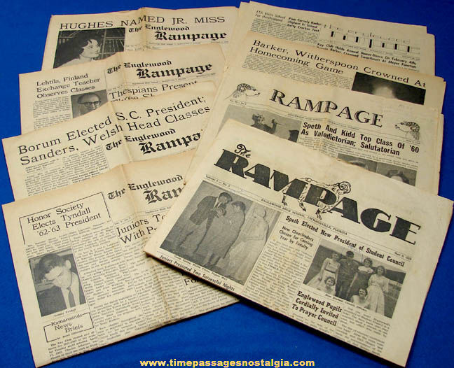 (8) 1959 - 1963 Englewood High School Rampage Jacksonville Florida School Newspapers