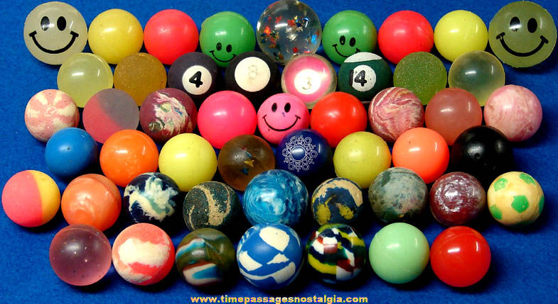 (50) Colorful Small Size Rubber Toy Super Balls