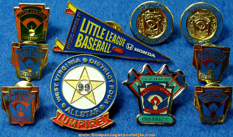 (10) Little League Baseball Advertising Sports Pins
