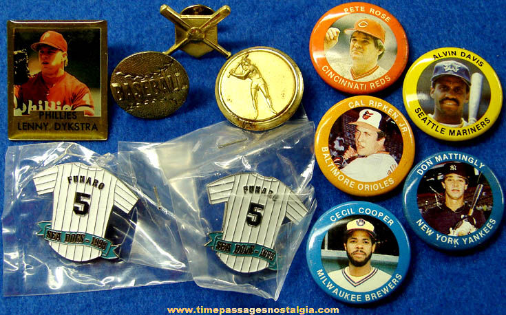 (11) Baseball & Baseball Player Advertising Sports Pins