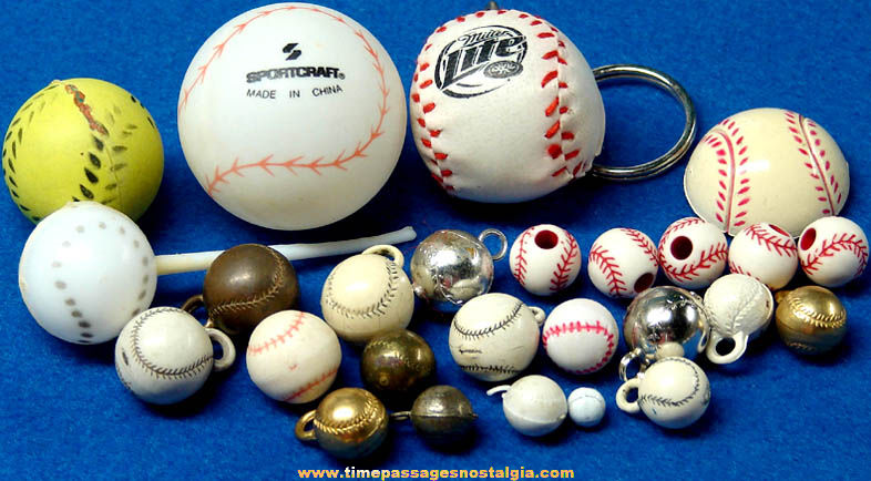(26) Small Baseball Sports Charms & Novelty Items