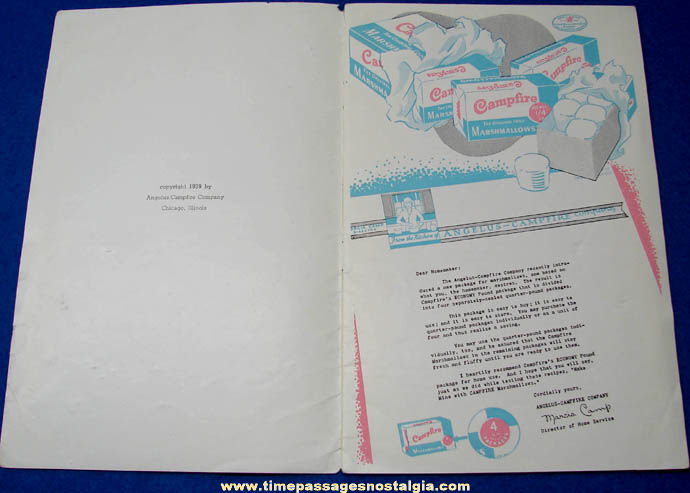(3) Old Angelus & Campfire Marshmallows Advertising Premium Recipe Booklets