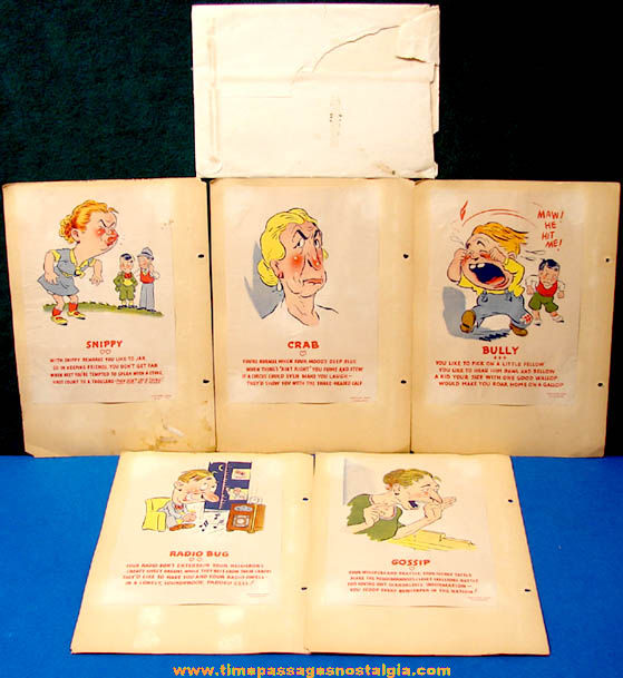 (12) 1930s Cracker Jack & Checkers Premium Rude Valentines With Envelope