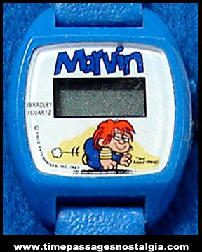 Unused ©1983 Marvin Comic Strip Character Bradley Digital Quartz Wrist Watch