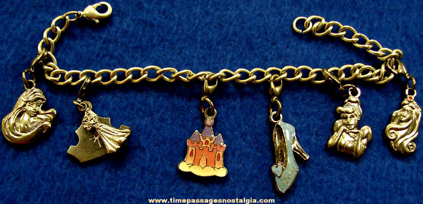 Walt Disney Cinderella Character Metal Jewelry Charm Bracelet