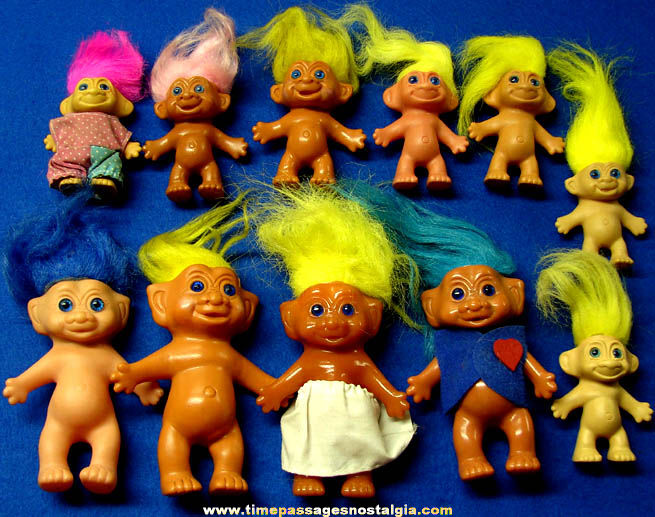 (11) Old Wishnik or Troll Character Toy Doll Figures